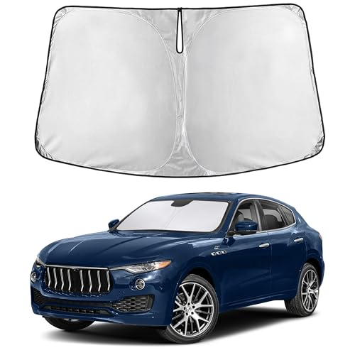 Image of EcoNour Windshield Sunshade Compatible for Maserati Levante 2017-2022 2023 2024, Sun Visor for Front Windshield & Window Sun Shade Cover, UV Heat Blocker & Protector, Car Accessories