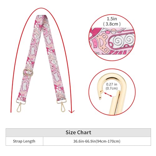 Image of ZOOEASS Wide Shoulder Strap Adjustable Replacement Belt Guitar Style Crossbody Bag Handbag Strap Multicolor Canvas Straps(Wide:1.5in)(Color53)