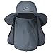 ehsbuy Sombrero de Pescador Hombre Mujeres con Cubierta Facial de ala Ancha Gorro Pescador Senderismo Sombrero para el Sol Malla Safari Jardinería Trekking Proteccion Solar Cubo Sombrero Empacable