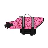 DeHolifer Schwimmweste Hund mit Starkem Auftrieb Hundeschwimmweste 0-35Kg Sommer Verstellbare Rettungsweste Schwimmweste für Hunde Schwimmweste Licht Auftriebsweste Schwimmwesten (Rosa, XS)