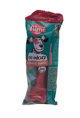 AIME Friandise pour Grand Chien, Os à Mâcher à la Caséine de Lait. Sans Céréales. Longue Durée. Goût Boeuf. Taille L