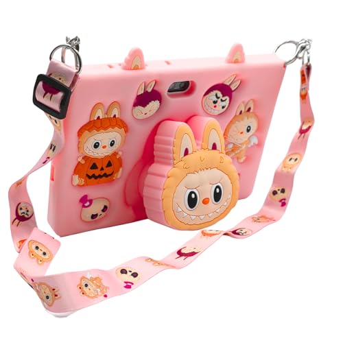 Tablet Infantil E15 Tela 7' IPS 128GB / 8GB RAM Bateria 4000 mAh, Câmera 8MP com Capa Silicone e Alça para Jogos, Entretenimento (Rosa)