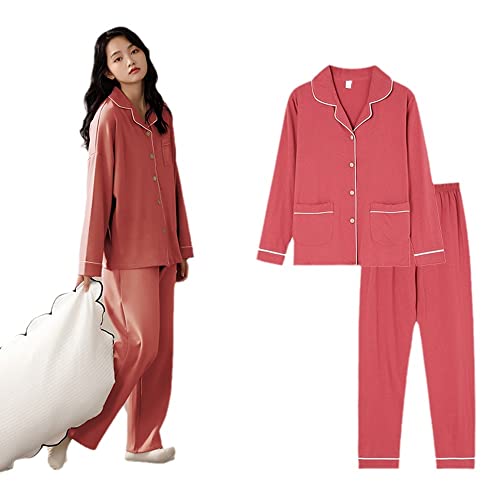 Pyjama pour femme en coton ensemble tendance de nuit manches longues printemps automne