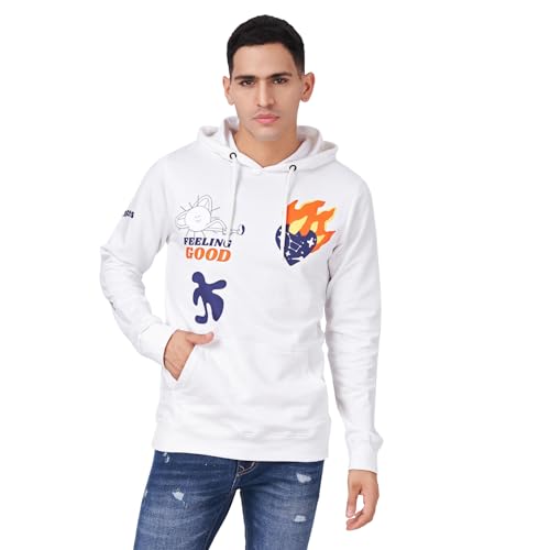 Image of ZU Mens 100% Cotton Full Sleeve Solid Looper Hooded Neck Sweatshirt