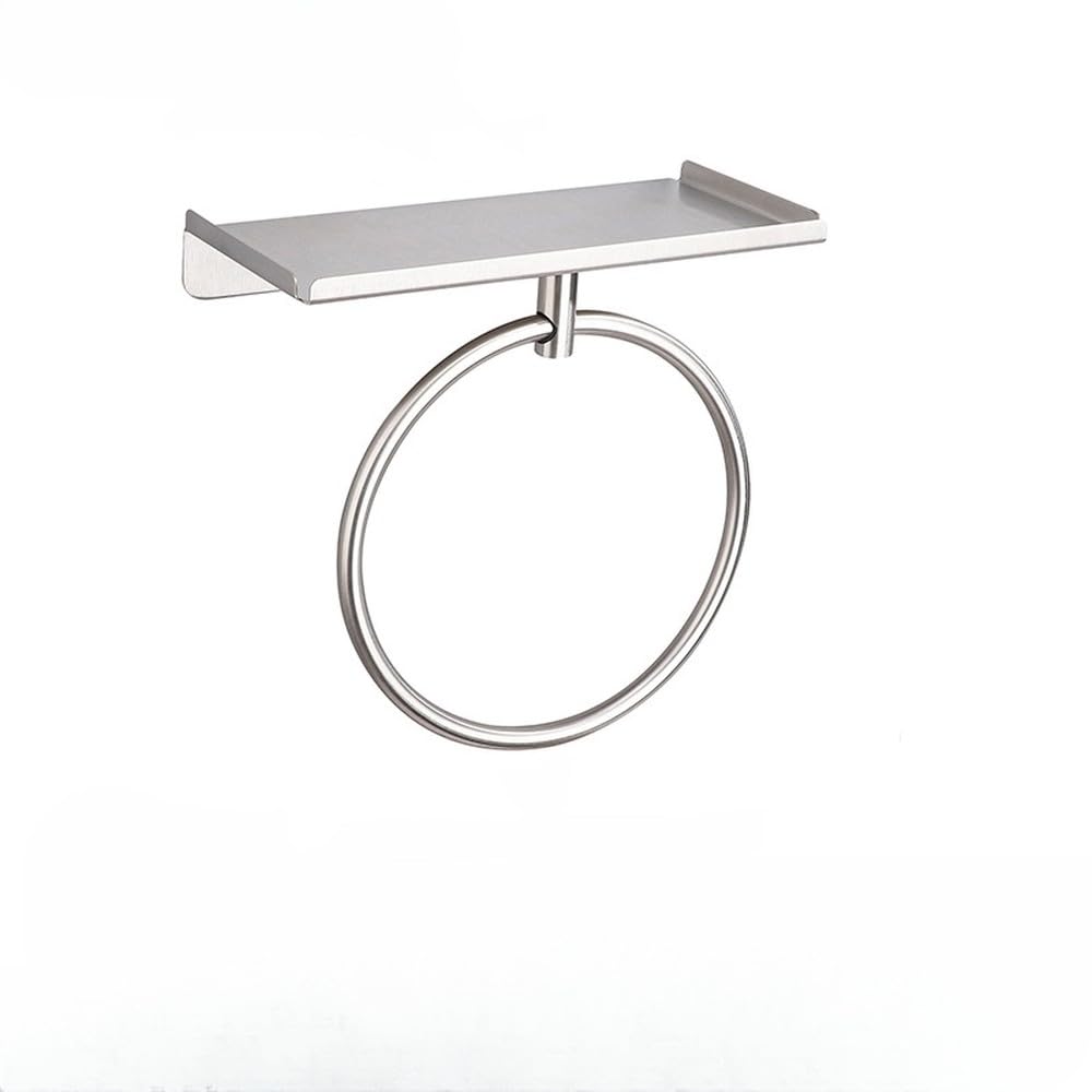 VVW&LIU 304 Stainless Steel Towel Ring No Piercing Towel Rack Bathroom Accessories Bathroom Towel Racks,Z silver