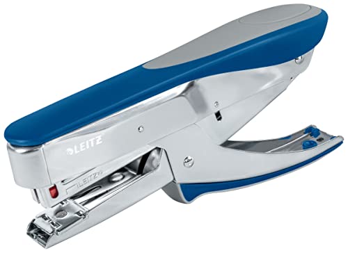 Leitz Pince Agrafeuse, Capacité 30 Feuilles, Bleu, Boîtier Métallique Ergonomique Avec Softgrip, Chargement par le Haut, Utilisation Avec Agrafes P3 (24/6, 26/6), 55480033