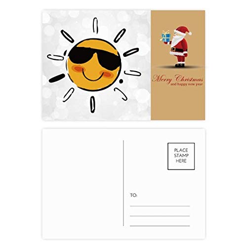Cartes postales Père Noël lunettes de soleil lot de 20 pour accompagner vos cadeaux de fin d'année