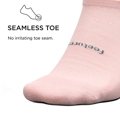 Feetures High Performance Max Cushion Ankle Sock - Tab Socks for Women & Men with Heel Tab - New Pink Blanket, M (1 Pair) - Thumbnail 3