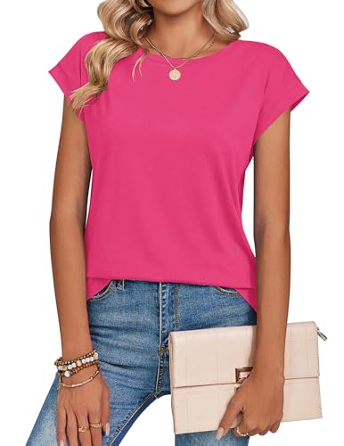 Image of Zeagoo Womens Tops Summer Casual Cap Sleeve Tshirts Shirts Business Dressy Spring Fashion Outfits Trendy Clothes