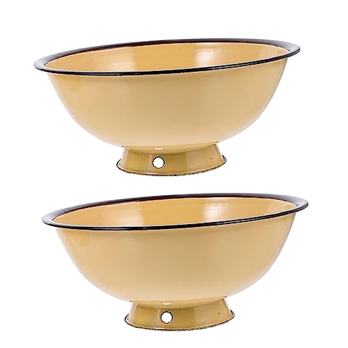 Hemobllo 2 Piezas Cuenco De Esmalte Vintage Para Almacenar Arroz Cuencos De Esmalte Para Fideos y Ensaladas Para Ramen