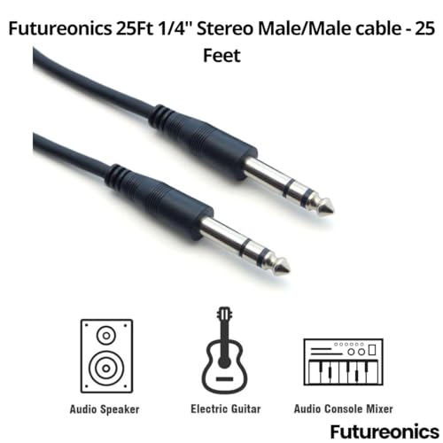 Cable 1/4" Stereo macho a macho, 7.62 m, pack x5 miniatura 4