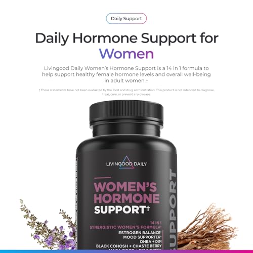 Livingood Daily Women’s Hormone Support Supplement, Estrogen Balance with Fenugreek, Black Cohosh, Chasteberry, DIM, Natural PMS & Menopause Support, Non GMO, Gluten Free, Vegetarian Capsules, 120 Ct - Image 3