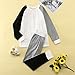 Teen Co𝐥orblock Outfits Round Neck Long Sleeve Tops Pants Set Toddler Girls Boys Long Sleeve (Black, 6-9 Months)