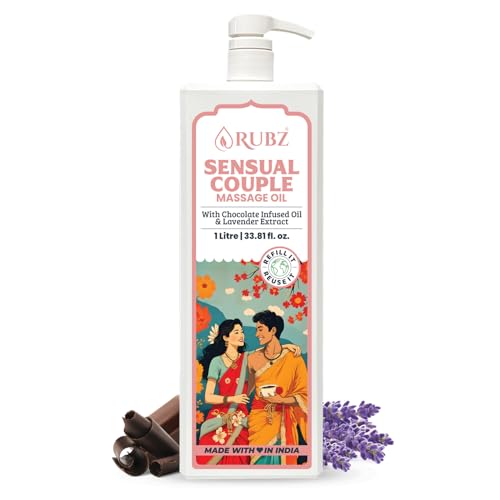 Image of Rubz Sensual Massage Oil | Romantic Body Oil For Couples | Aromatherapy Blend For Relaxation & Smooth Skin | Perfect For Date Nights & Spa Moments | 1 Litre