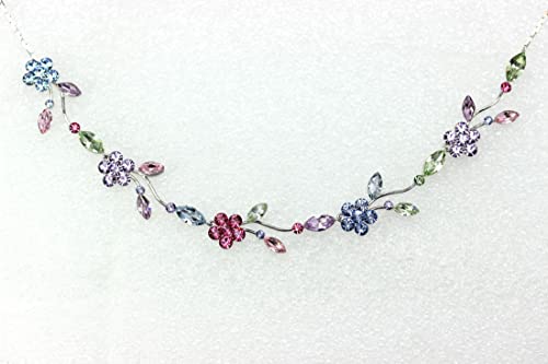 Image of Faship Gorgeous Rhinestone Crystal Floral Necklace Earrings Set