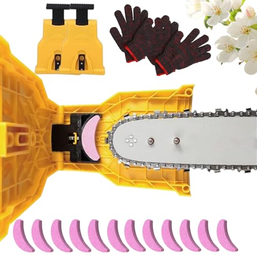 Affuteur Chaine Tronçonneuse,Affuteuse De Chaine Tronconneuse,Avec 6 Pierres, Précision Instantanée Pour Une Coupe Efficace (2*A)