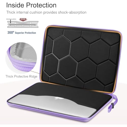 Image of MOCA EVA Hard Laptop Sleeve for 14 inch - 15 inch Laptop MacBook Air 15, HP 15s, Dell Inspiron 15, ASUS Vivobook 15 | Tailored Fit 14.5x10.2 Inch Internal Shockproof Cover Purple