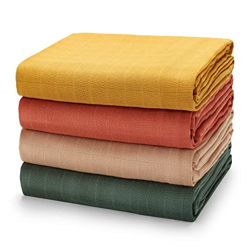 Image of Baby Swaddle Blankets Newborn Soft Muslin Swaddle Blankets for Boys and Girls,Unisex Swaddle Receiving Blanket,47 x 47 inches, Large Muslin Blanket, 4 Pack
