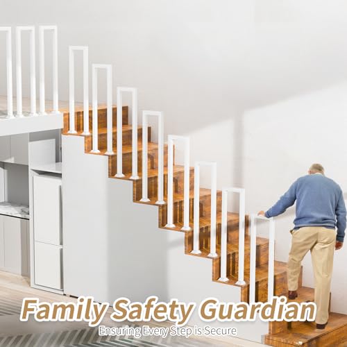 ACQUAN Stair Guardrail, Indoor & Outdoor Step Handrail, Porch Handrail and Deck Fence, White Metal Staircase Railing, with Decorative Cover (40IN/102CM) by ACQUAN - Image 7