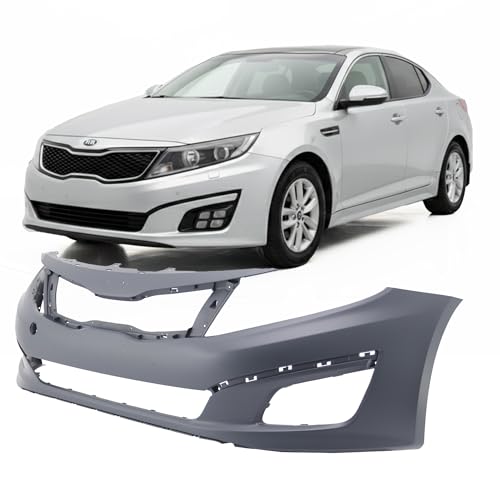 Image of FitParts Compatible with Kia Optima 2014-2015 Front Bumper Cover | Primed, With Fog Light Holes, Without Parking Sensor Holes, Sedan, Ready to Paint, OEM 865112T500, KI1000169