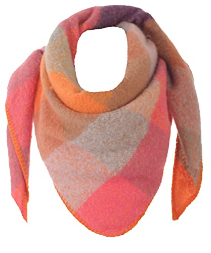FASHION YOU WANT XXL Schal flauschig schal-tuch damen dicker dreieckstuch groß Wolle UNI Farben kuschelig (Kbunt)