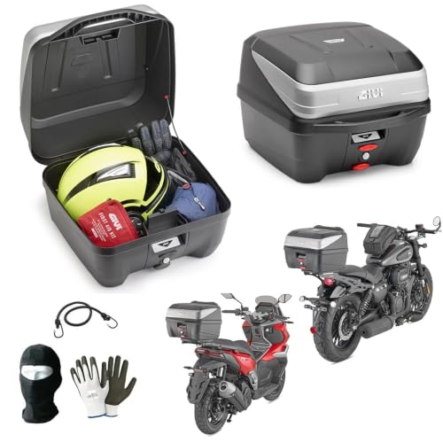 Topcase B32NMAL GIV 32 LITER FÜR MOTORRAD SCOOTER KOMPATIBEL MIT KAWASAKI NINJA 1000 ZX 10R KLEINER KOFFERRAUM 1 MODULAR HELM FÜR HINTEN KOMPLETT MIT PLATTE + MONTAGESATZ