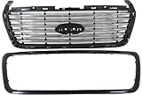 Garage-Pro Grille Assembly for Ford F-150 2006-2008 Harley Davidson Black with Chrome 6 Bar Grille Replaces# 6L3Z8200APTM