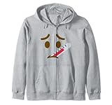 Emoticon Face with Thermometer Costume Zip Hoodie