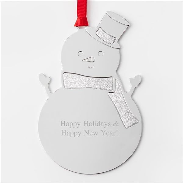 Things Remembered Personalized Engraved Glitter Snowman Christmas Ornament (Free Customization)