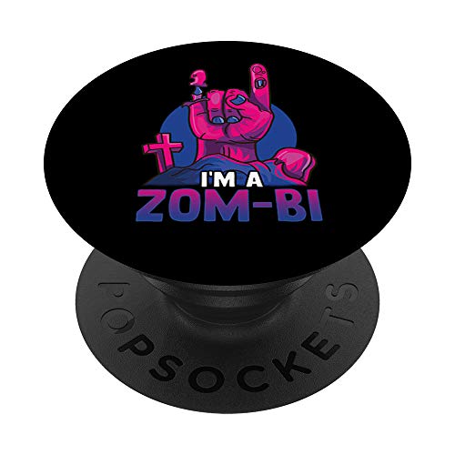 Halloween Bisexual Costume LGBT Skeleton Hand I Am A Zom-Bi PopSockets PopGrip: Agarre intercambiable para Teléfonos y Tabletas