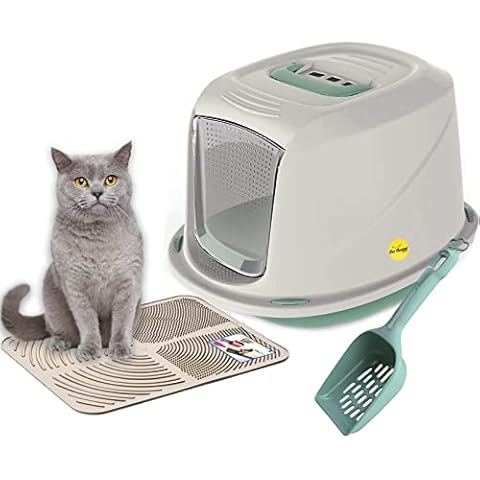CAT CENTRE Jumbo Green Hooded Litter Tray Set Cover