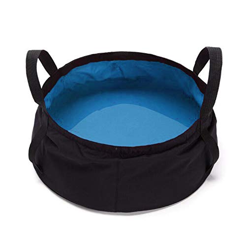 Cubo Plegable Camping Multifuncional Lavabo Portátil de Pesca Aire Libre Viaje Acampadas Senderismo 10 L (Azul)