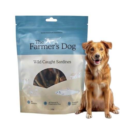 The Farmer's Dog | Wild Caught Sardines :: Raw Air Dried Dog Food Snacks [Pet Food Only], 120g Bag, Product of Australia.