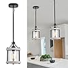 XSDeTu Farmhouse Pendant Light in Wood and Metal Cage, Rustic White Wood Pendant Light with Glass, Adjustable Glass Hanging Light Fixtures, Mini Pendant Lighting for Kitchen Island, Foyer, Hallway