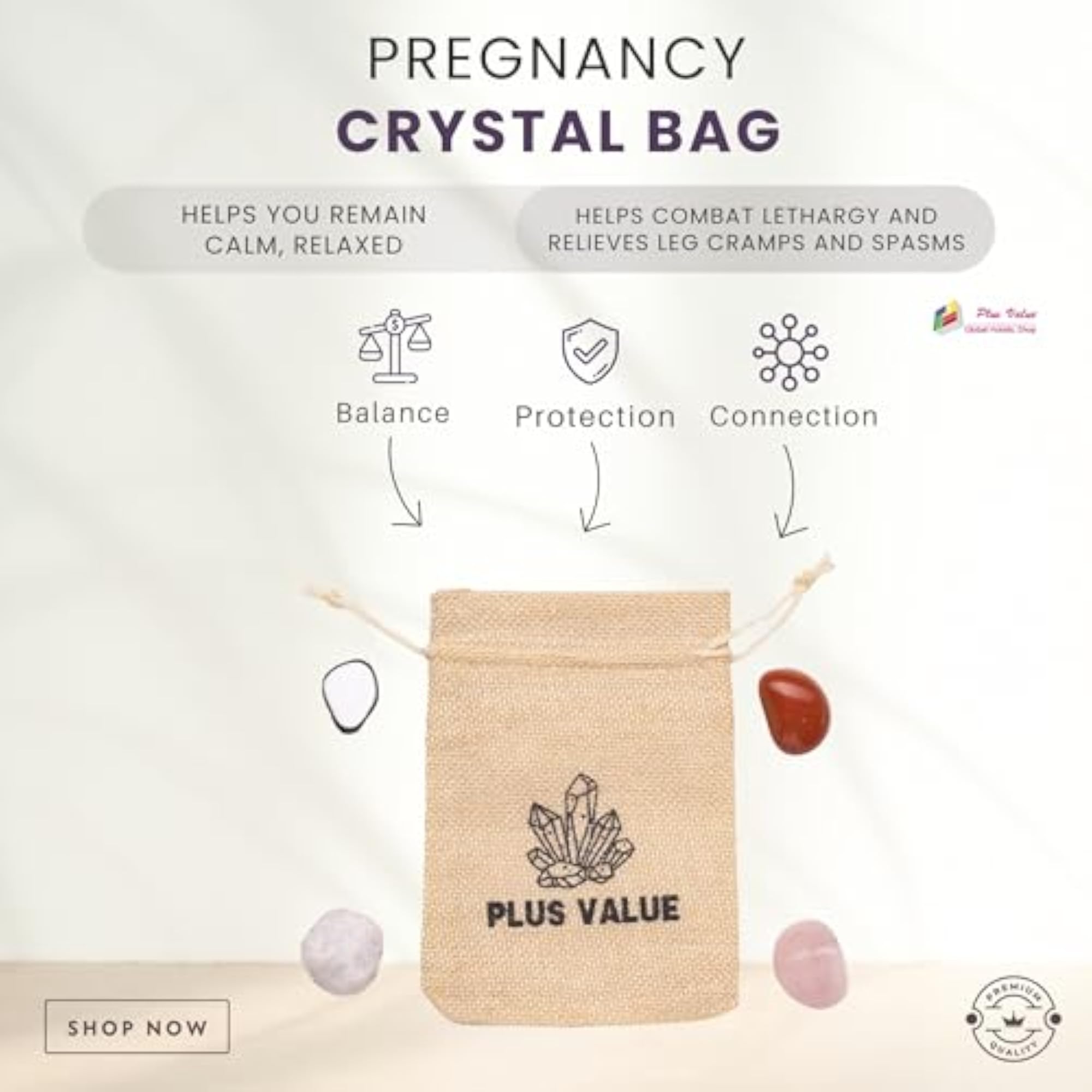 Pocket Healing Crystal Bag for Pregnancy