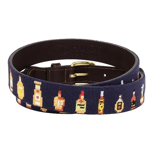 Bourbon Bottle Needlepoint Belt with Leather Backing (42, Bourbon)3