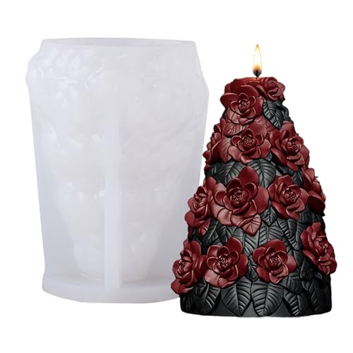 Molde festivo de silicona para árbol de Navidad para manualidades de jabón y suministros de horneado de Navidad, de silicona