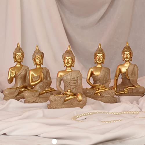 Image of TIED RIBBONS Buddha Statue Idol Showpiece (Multi, 16.5 cm x 10.1 cm) for Home Decor Living Room Bedroom Office Desk Table Top Garden Decorative Wall Shelf Gifting Decoration Items