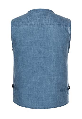 Image of Hbufnha Men's Casual Safari Travel Vest 16 Pockets Outdoor Work Vest Sleeveless Jacket Fishing Hiking Photograph