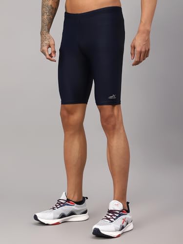 Image of Vector X Unisex Adults Compression Bottom Sports Shorts Body fit Ideal for Cycling,Swimming, Skating, Gym, Fitness (L) Navy