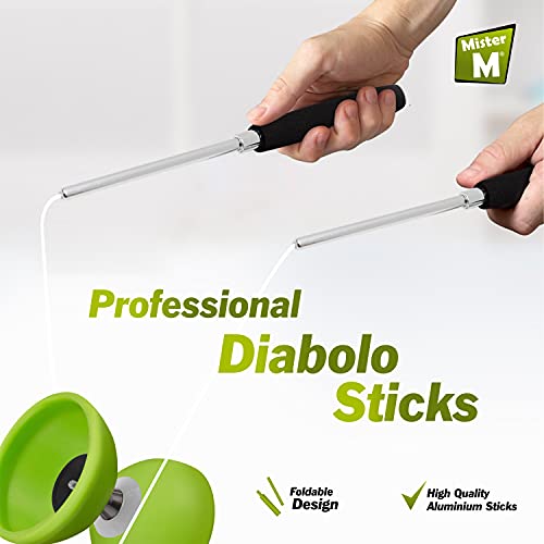 Diabolo Juggling Sticks - Chinese Double Sticks Set For Kids And Adults - Devil Sticks For Juggling - Foldable Rods And String - Lightweight And High Quality Sticks - Perfect For Indoor And Outdoor #TOP1