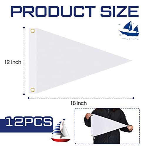 Banderas en blanco para exteriores e interiores pack de 12 banderines Oudain para fiestas 4