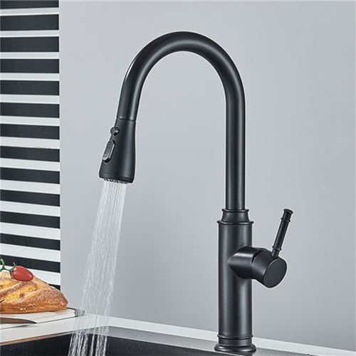 Robinet de cuisine extractible en nickel brossé pour mitigeur évier moderne