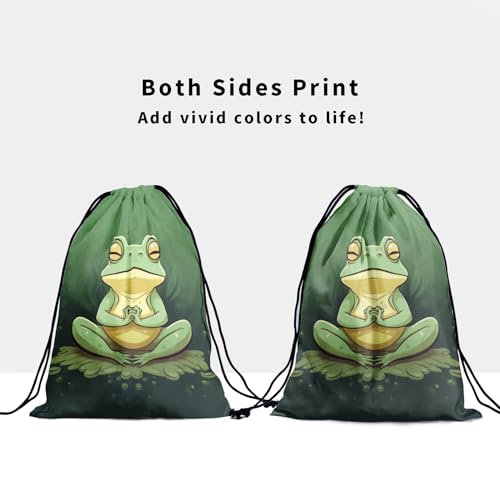 Nerxy Cute Frog Gymnastics Grip Bag - Yoga Frog Drawstring Grip Bag for Gymnasts Green Animal String Bag Adjustable Gym Drawstring Pouch for Travel Sports3