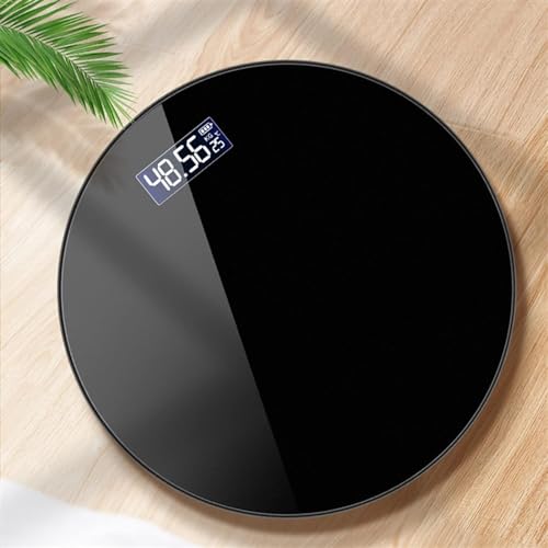 Báscula digital redonda de baño con vidrio templado miniatura 3
