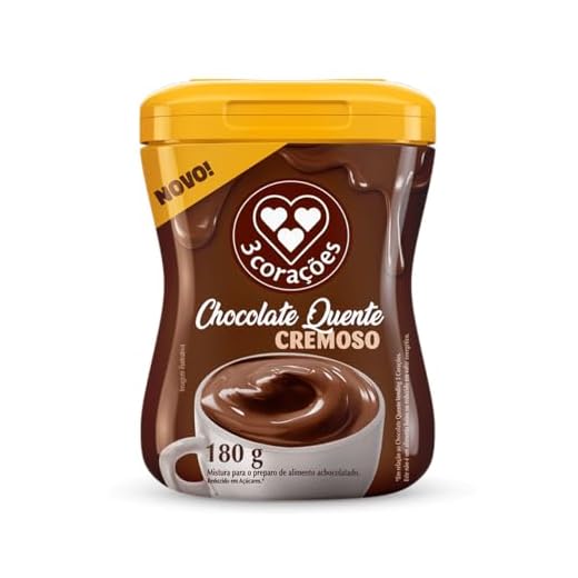 Chocolate Quente Pó Cremoso 3 Corações Pote 180g