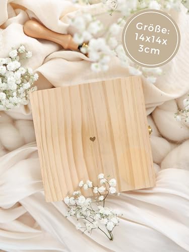 Joli Coon Uroma Geschenk - Glück ist es eine Uroma wie Dich zu haben Holzbox - Hochwertige Geschenk Holzbox 14 x 14 x 3 cm