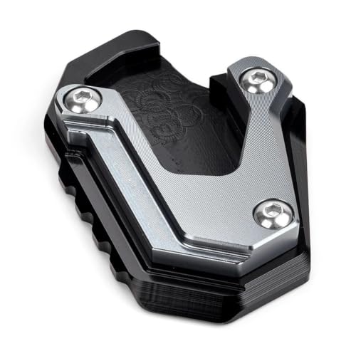 Évitez la chute de votre R1300GS avec cet élargisseur de béquille latérale stable en alu CNC gris.