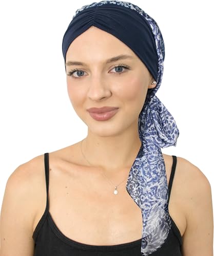 CAPLORD Summer Head Scarf for Women Skull Cap Chemo Patients Headwear Cancer Hair Loss Scarf Headwrap Cover Hat Turban Covering Wrap Pre-Tied for Chemotherapy