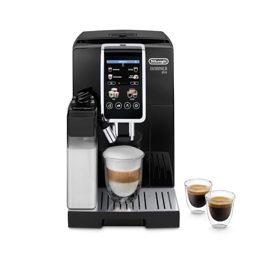 De'Longhi Dinamica Plus ECAM382.70.B, Máquina Automática de Café en Grano, Máquina Cappuccino con LatteCrema Hot, Cafetera Espresso, Taza con 18 Recetas, Pantalla TFT 3,5'', 1450W, Negro